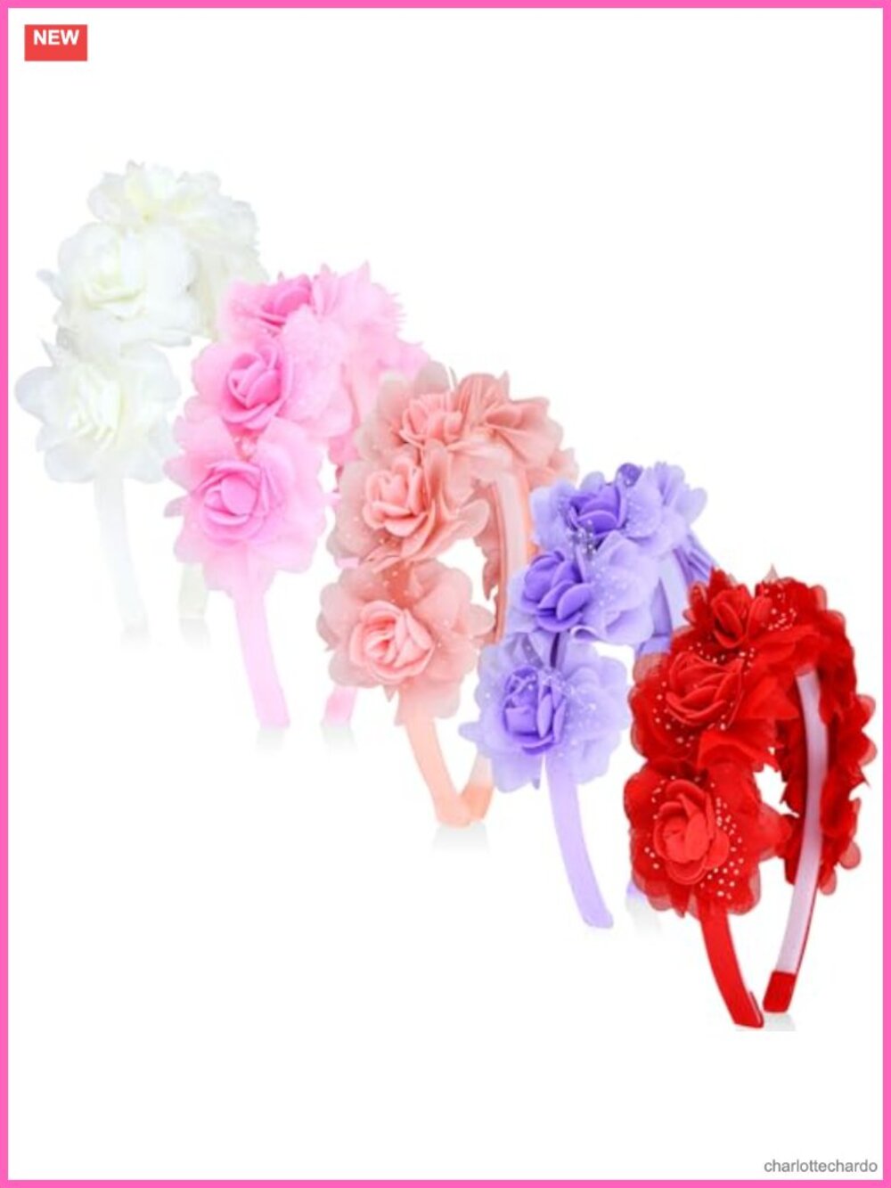 Chiffon Flower Headbands Floral Hair Hoops Set